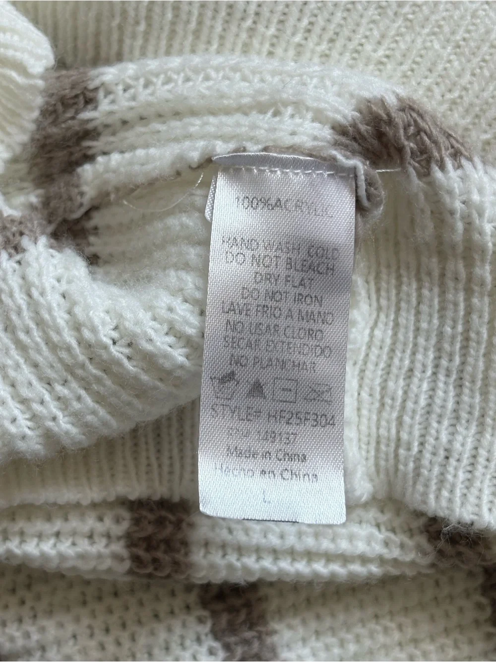 HYFVE Cream & Taupe Striped Crewneck Sweater